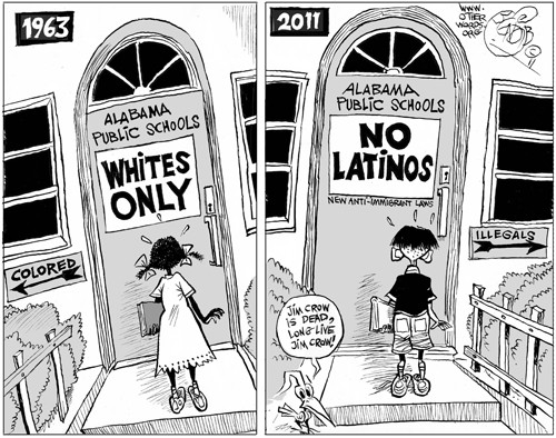 Image of: immigration political cartoon about latinos.